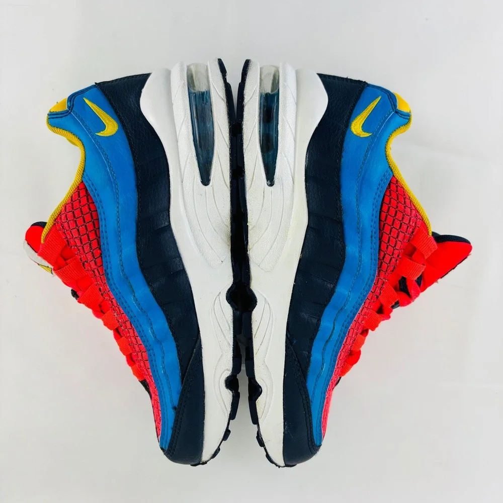 Nike Air Max 95‎ GS Big Kids Size 7Y Crimson Blue Athletic Shoes AV2289-600